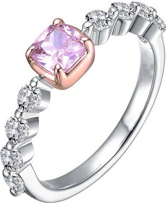 Rachel Glauber 14K Plated Cz Halo Ring