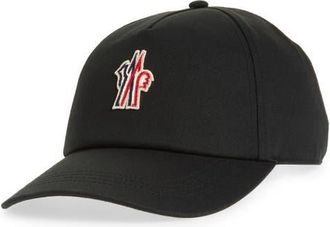 Moncler Logo Patch Baseball Cap in Black at Nordstrom
