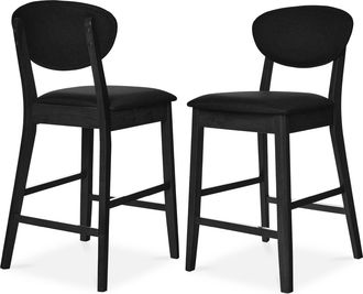 Best Choice Products Set of 2 Counter-Height Bar Stools, Armless W/Upholstered Seat Cushion & Backrest
