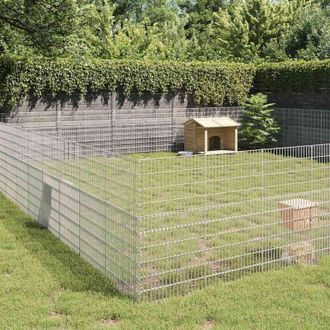 vidaXL Recinto Corral Animales 48 Paneles Hierro Galvanizado 54x100 Cm Vidaxl