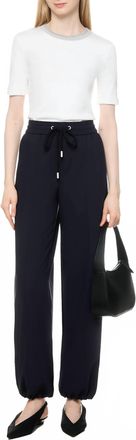 PESERICO Drawstring Waistband Trousers In Blue