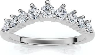 Pompeii3 3/8Ct Diamond Contour Wedding Guard Ring Womens Band 14k Gold Lab Grown