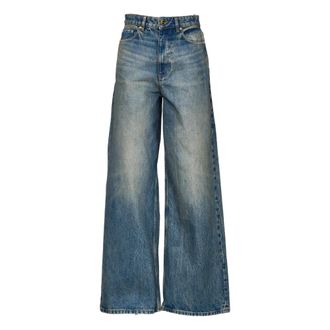 Ganni Wide Jeans, female, Blue, Size: W28 Wide Jeans