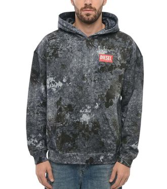 Diesel Blue Tie-Dye Relaxed Hoodie