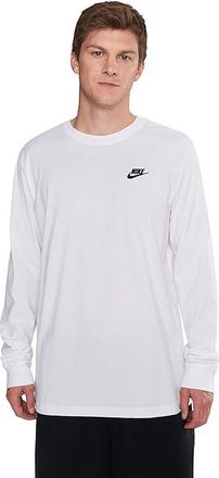 Nike Sportswear T-Shirts Long Sleeve Embroidered Futura Mens Workout White/Black : 2XL, Cotton