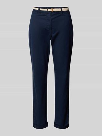 Tom Tailor Slim Fit Chino mit G&uuml;rtel in Dunkelblau, Gr&ouml;&szlig;e 40/32