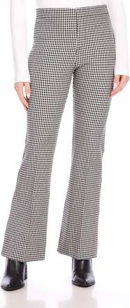 Karen Kane Brady Bootcut Pants In Black And Off-White Check
