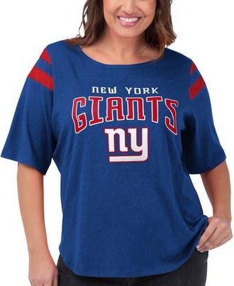 G-III 4Her by Carl Banks Womens G-III 4Her by Carl Banks Royal New York Giants Plus Size Linebacker T-Shirt at Nordstrom, Size 4X