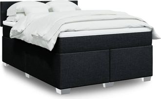 vidaXL Vidaxl - Giroletto A Molle Con Materasso Nero 140x200 Cm In Tessuto