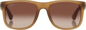 Ray-Ban JUSTIN Brown Gradient Square Mens Sunglasses RB4165F 681413 55