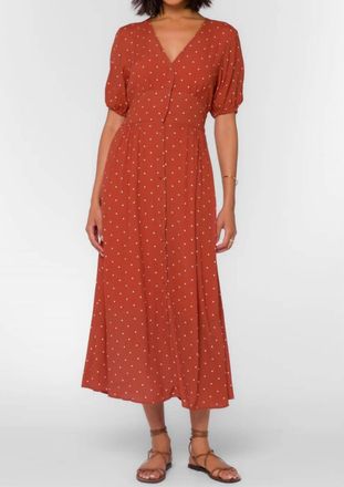Velvet Heart Livana Dotted Short-Sleeve Dress In Red