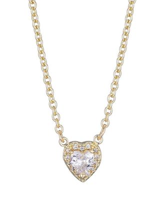 Adornia Adornia 14K Plated Crystal Cz Halo Heart Necklace