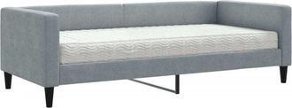 vidaXL Divano Letto con Materasso Grigio Chiaro 90x190 cm in Tessuto 901767