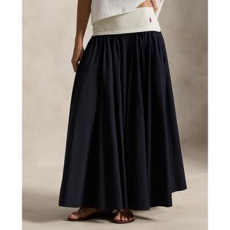 Ralph Lauren Lange uitlopende rok met elastische tailleband