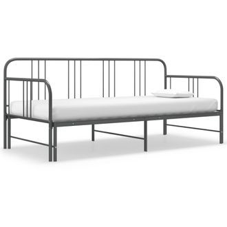 Berkfield Home Pull-out Sofa Bed Frame Grey Metal 90x200 cm