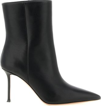 Aquazzura Harper Enkellaarsjes - Dames - Laarzen met Hak - Zwart - 36 EU - Leer - Schoenen
