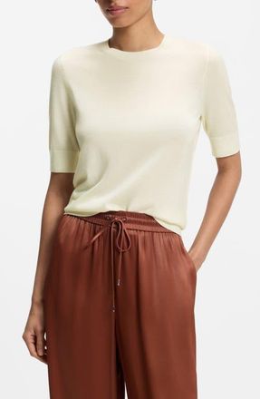 BOSS Farbella Merino Wool Short Sleeve Sweater in Afterglow at Nordstrom, Size Xx-Large