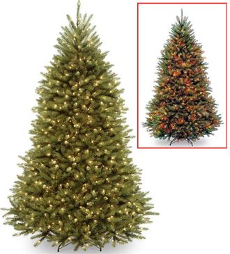 National Tree Company 7.5Ft Dunhill Fir Hinged Tree With 700 Dual Color Lights