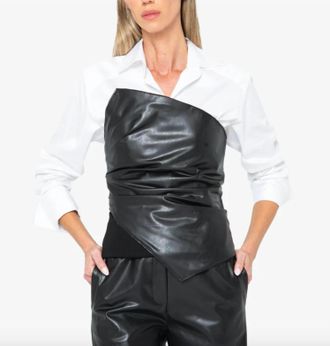 Just Bee Queen Millicent Top In Black/white