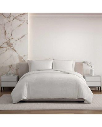 Vera Wang Crinkle Solid Seersucker Duvet Set