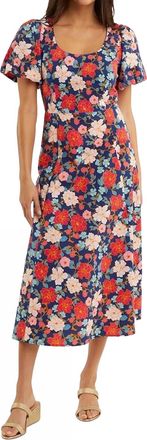 Draper James Julianne Midi Dress In Blooming Peony