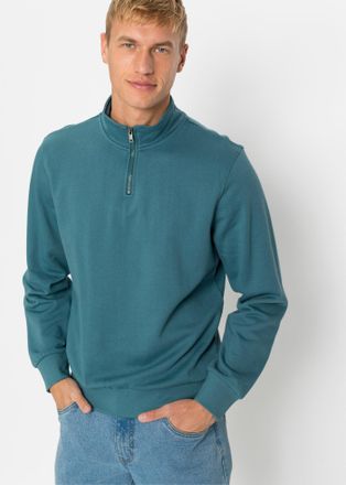 Bonprix Sweatshirt BONPRIX Sweatshirt mit Troyerkragen, Herren, Gr. 60/62 (XXL), blau (mattpetrol), Obermaterial: 60% Baumwolle, 40% Polyester, regular fit, S