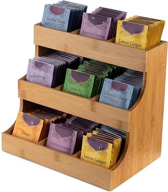 OEM Soporte Para Bolsitas De T&eacute; De Bamb&uacute;, Con Capacidad Para 180 Bolsitas De T&eacute; (madera)