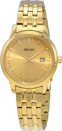 Seiko Essentials Quartz Champagne Dial Ladies Watch SUR444