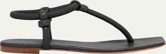 Gianvito Rossi Juno Tubular Leather Thong Sandals