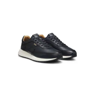 BOSS Brushed leather sneakers with EVA-rubber sole