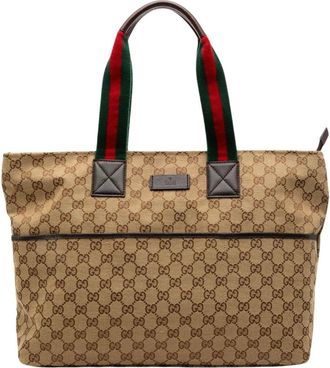 Gucci Pre-owned Tote Bags, female, Brown, Size: ONE SIZE Pre-owned GG Monogram Tote Bag