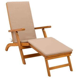 vidaXL Recliner Y Tumbona Plegable Madera De Acacia S&oacute;lida Vidaxl