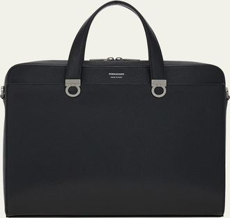 Ferragamo Mens Trading Leather Briefcase