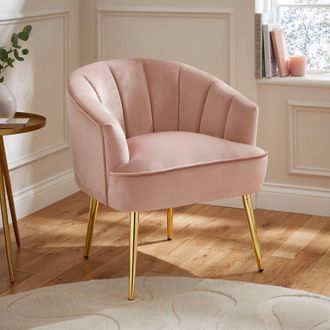 GFW Pettine Velvet Accent Chair in Pink