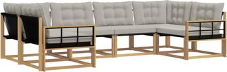 vidaXL Conjunto De Sof&aacute;s De Exterior 6 Uds. Blanco Y Gris Claro Vidaxl