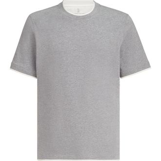 Brunello Cucinelli T-shirt with faux-layering in Grey at Nordstrom, Size Xxx-Large Eu