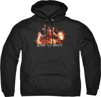 Gildan Mortal Kombat X Scorpio Flames Adult Pull Over Hoodie / Hooded Sweatshirt