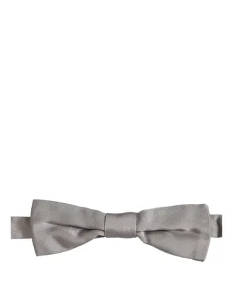 Dolce & Gabbana Silk Satin Bow Tie - Gray