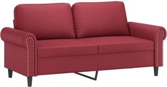 vidaXL Sofá de 2 plazas de cuero sintético rojo vino 140 cm Vidaxl
