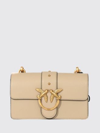 Pinko Love Bag One Studded Leather Mini Crossbody Bag with Logo
