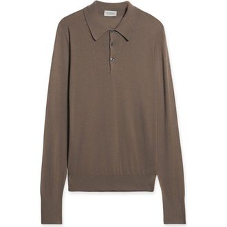 Fortela Finchley Cotton Knit Polo in Brown at Nordstrom, Size Medium