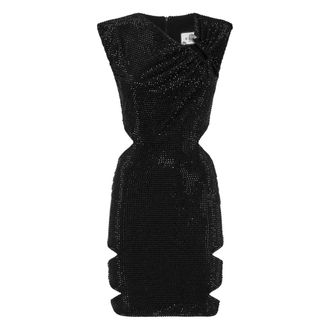 Philipp Plein Mini Jurk Crystal - Dames - Feestkleedjes - Zwart - S - Polyester - Kleedjes