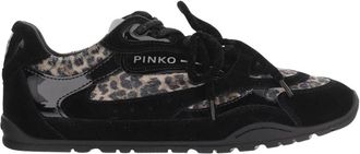 Pinko Yulia 01 Leren en Mesh Sneakers - Dames - Sneakers - Zwart - 38 EU - Leer - Schoenen