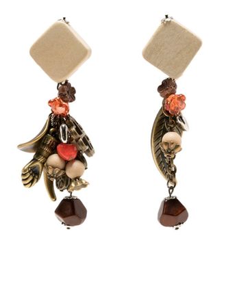 Amir Slama charm drop earrings - Brown