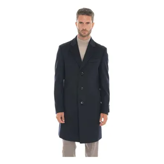 HUGO BOSS Heren, Mantels, Blauw, Maat: 2XL Wol