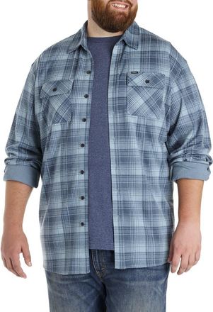 O'Neill Big & Tall Sutton Plaid Sport Shirt in Citadel at Nordstrom, Size Xx-Large