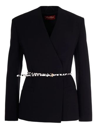 Max Mara Giacca Quinoa con cintura - Nero