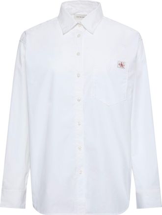 Calvin Klein Jeans Hemdbluse CALVIN KLEIN JEANS COTTON POPLIN RELAXED SHIRT, Damen, Gr. XXL (46), brilliant wei&szlig;, Web, Obermaterial: 100% Baumwolle, unifarben, regular f