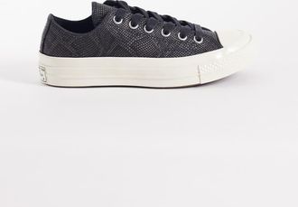 Converse Chuck 70 Ox - Sneakers nere pitonate in camoscio-Nero