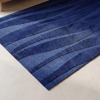 Maisons du monde Alfombra de tejido tufting con relieve azul, 160x230 cm